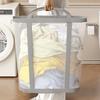 Large Capacity Nylon Mesh Laundry Basket with Handle Breathable Folding Portable Dirty Clothes Organizer Bags Toys Storage Bag
