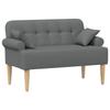Two Seater with Button Tufting Dark Gray 120 X 65 X 79 Cm Fabric