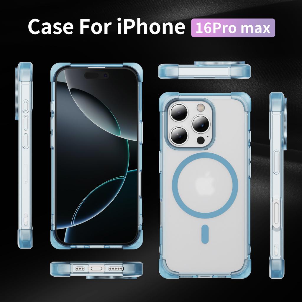 For iPhone 16 Pro Case Compatible with MagSafe Reinforced Corners TPU + Acrylic Back Cover