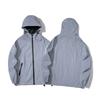 Men's Spring Plus Size Reflective Hooded Jacket Solid Color Long Sleeve Zipper Pocket Sport Coat