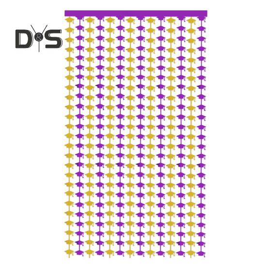 

Выпускной колпак занавеска для дождя 2025 выпускной сезон фотобудка фон занавеска с кисточками поздравления украшения для выпускного фиолетовый/золотой