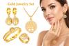 Gold Jewelry Set Women' Set Necklace Earrings Bracelet