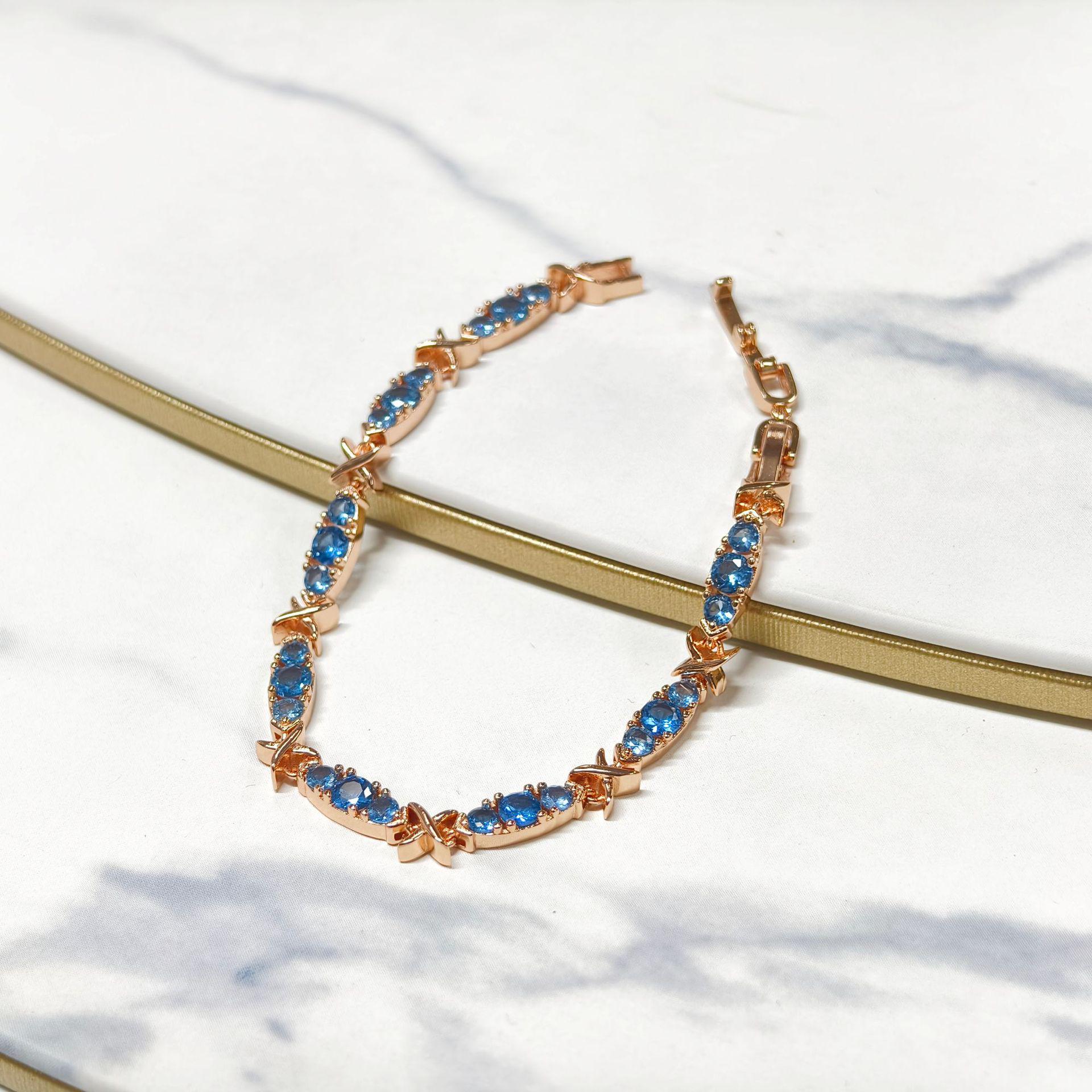 Gessen Jewelry Women s Colorful Retro Cross X Bracelet - Elegant, Versatile, and Sweet Hand Jewelry.