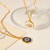 Durable Evil Eye Pendant Titanium Steel Necklace Luxury Drip Enamel Collar Chain Jewelry