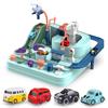 Car Adventure Breakout Train: Educational Inertial Toy Car with Macaron Color Tracks and Parking Lot