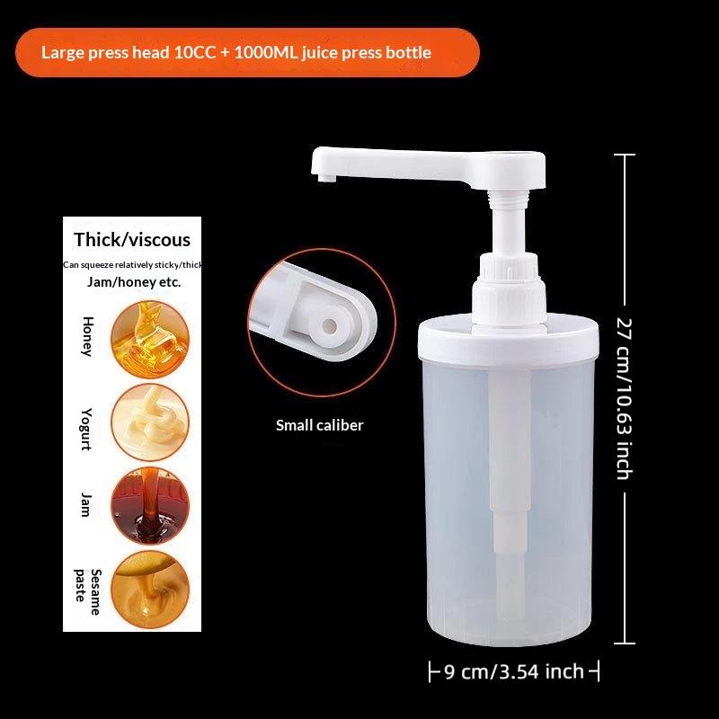 1Pcs Kitchen Honey Container 5-30Cc Liquid Dispenser With Scale Coffee Syrup Bee Drip Bottle With Hydraulic Pump And Nozzle Head