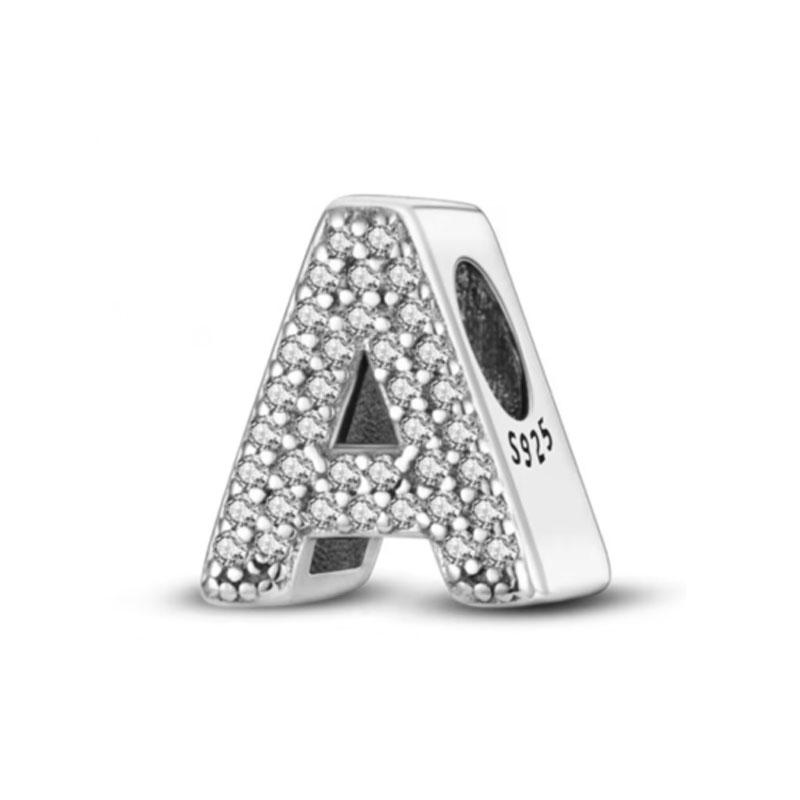 

925 Silver Butterfly Alphabet A-Z Charms 26 Letters Beads Fit European Bracelet Pendant Dangle Women Jewelry Charm Gift