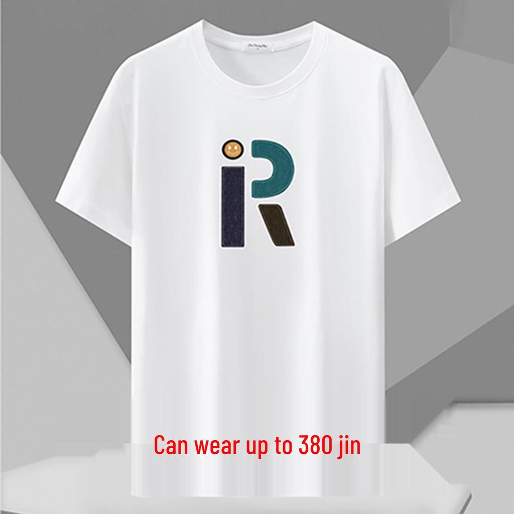 Men's Plus Size Korean Style Crew Neck Short Sleeve T-Shirt