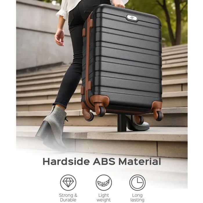 Ensemble de bagages - YSTYLE - 6 pièces - 4 valises rigides - Sac en tissu - Noir