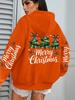 Merry Christmas Bow Tree Pattern Women'S Hoodie Casual Hoodie Autumn Hooded Sweater