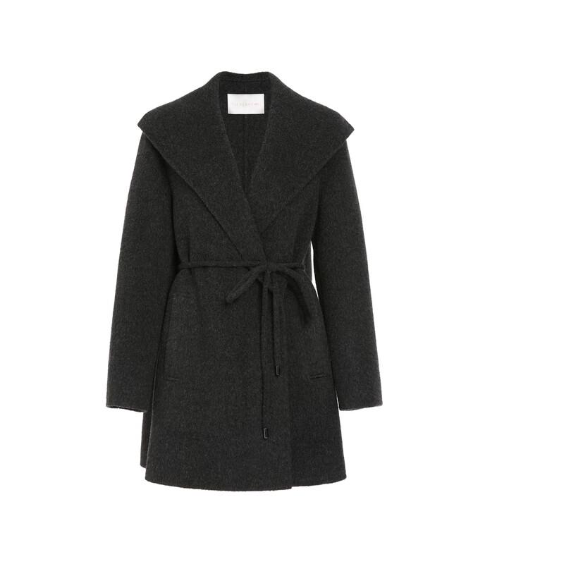 ELLASSAY Women's Shawl Lapel Wool Coat