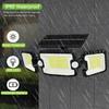 305/222 LED Solar Lights Outdoor Motion Sensor Outdoor Lights Angle Waterproof 3 Heads Solar Security LED Wall Light Yard Patio