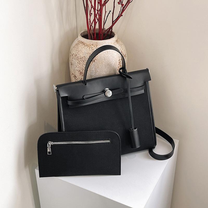 

Новая модная холщовая сумка-шоппер контрастных цветов, портативная, на плечо, мессенджер, трендовая женская сумка чёрный