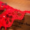 Women G String Thong Faux Pearl Decor Lace Fabric Rose Decor Pornographic Shirring Solid Color Honeymoon Wedding Night Lady Panties