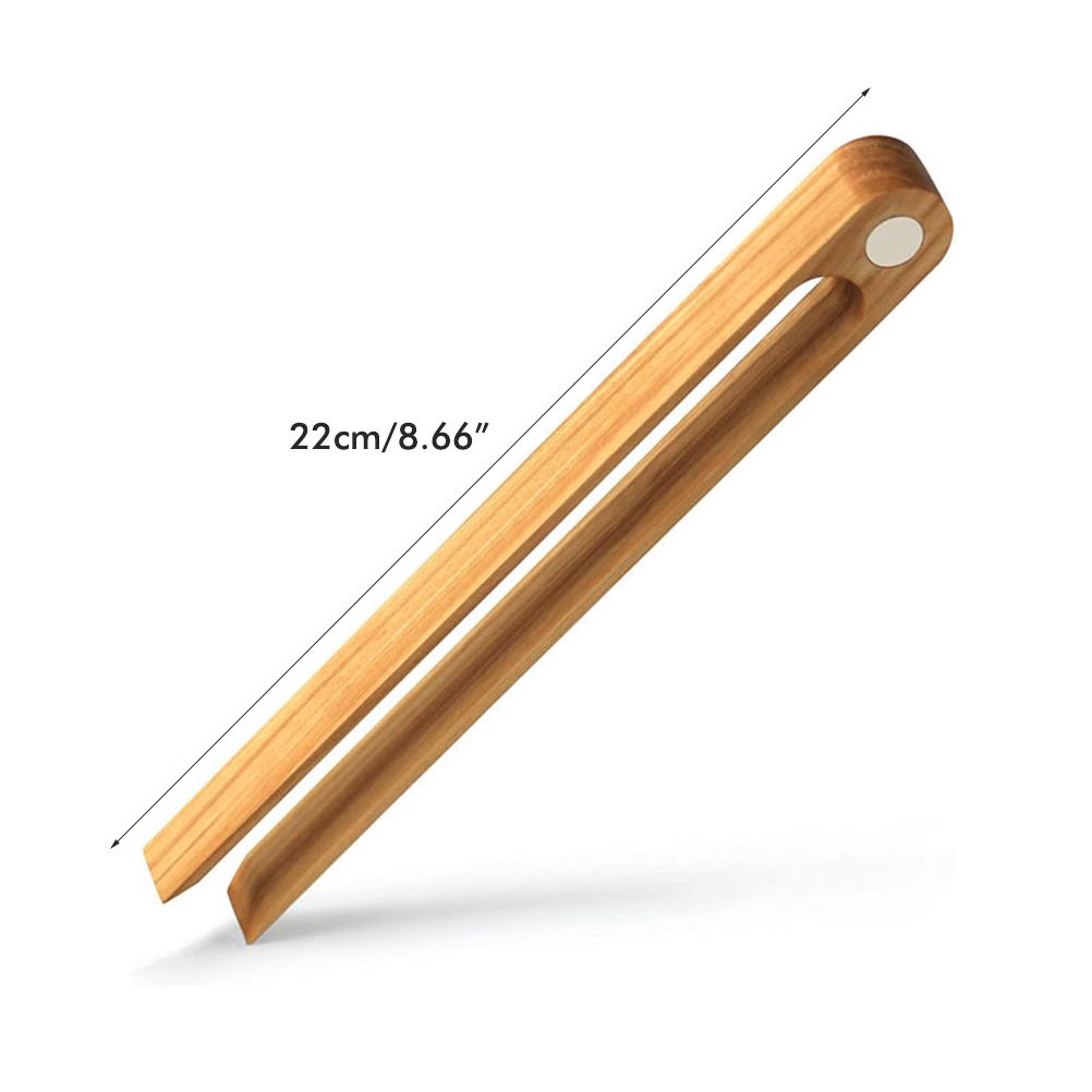 Magnetic Bamboo Toaster Tongs Kitchen Toast Tongs for Cooking Natural Bamboo Kitchen Utensils