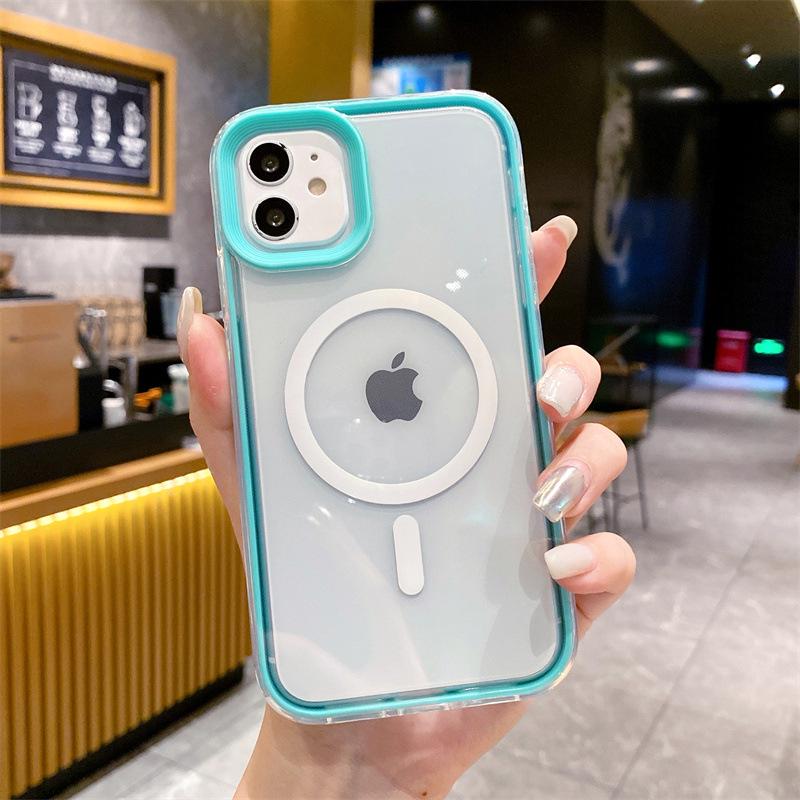 

Magnetic 3-in-1 Clear Phone Case for iPhone 17PM/16 Pro/15 Pro 16 синий