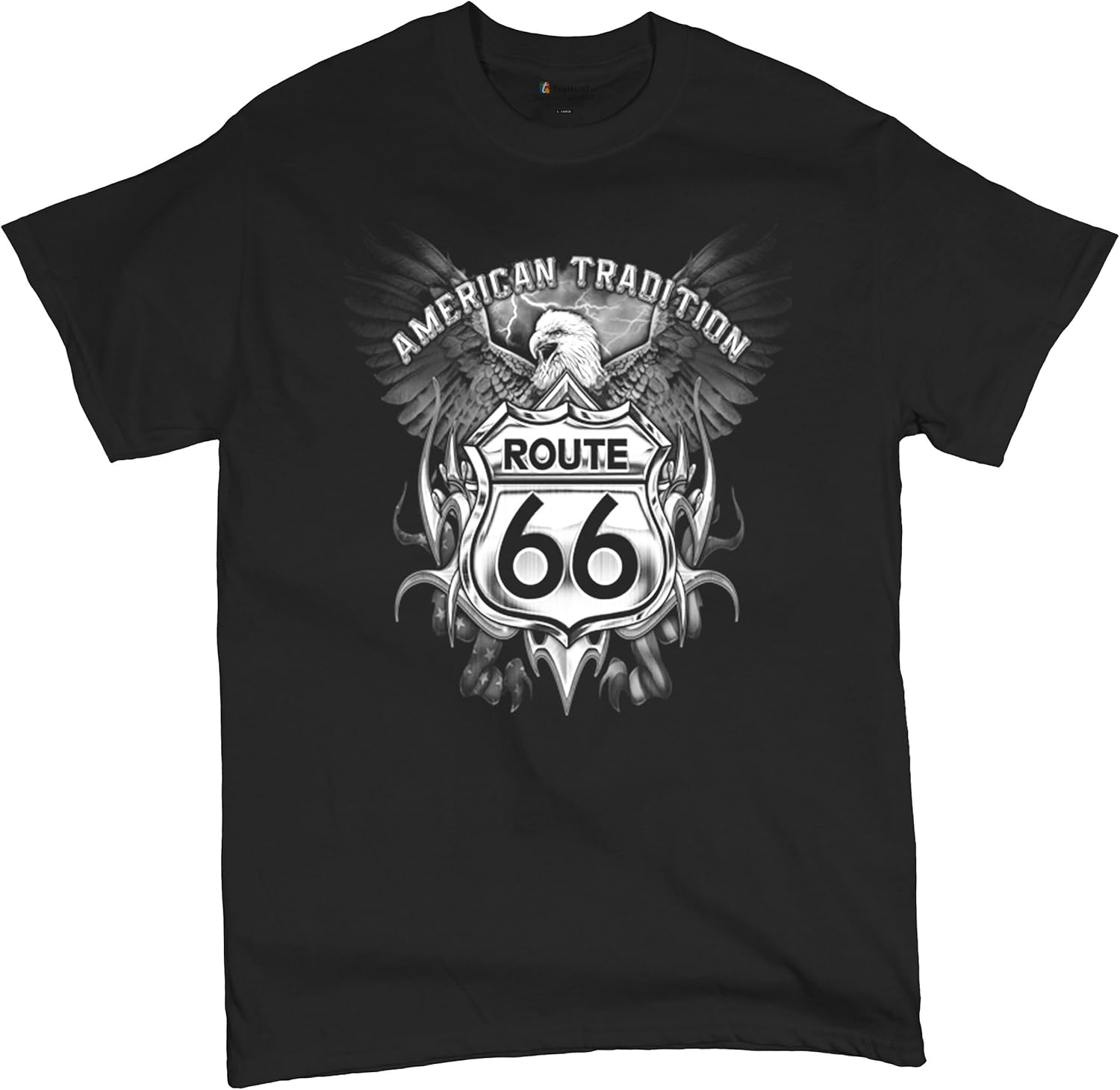 Route 66 American Tradition T-Shirt Biker Motorcycle Tee Shirt S разноцветный