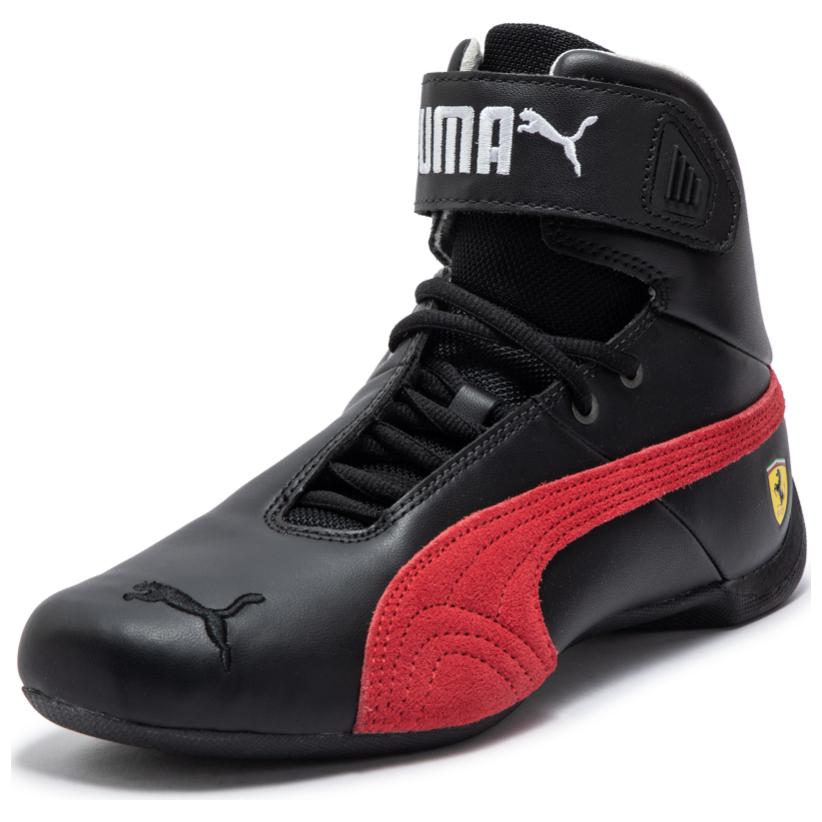 Puma Ferrari Future Cat Mid Top Training Shoes Unisex Black Red 308382-01