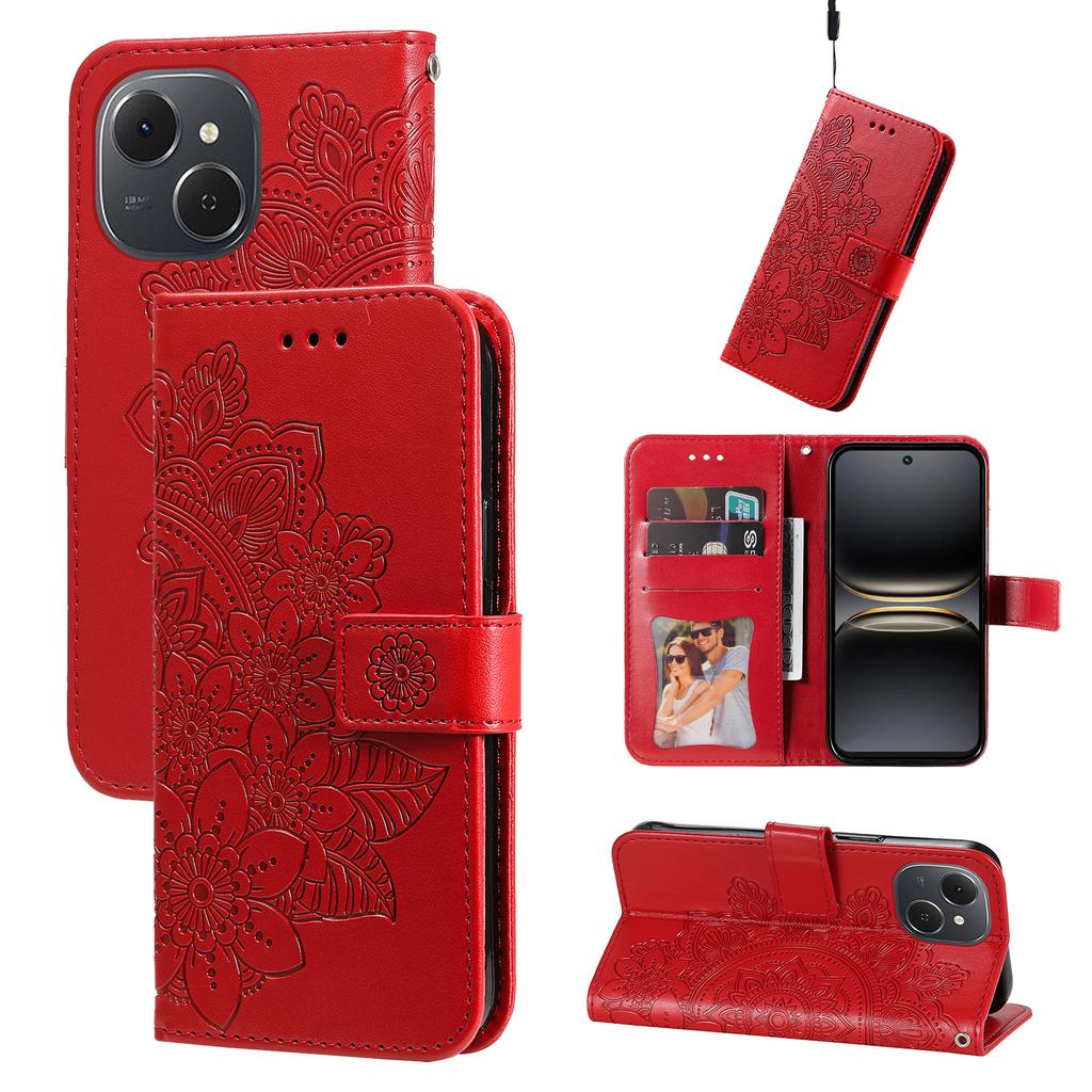 For TECNO Spark 40C Case Floral Pattern PU Leather Wallet Stand Phone Cover