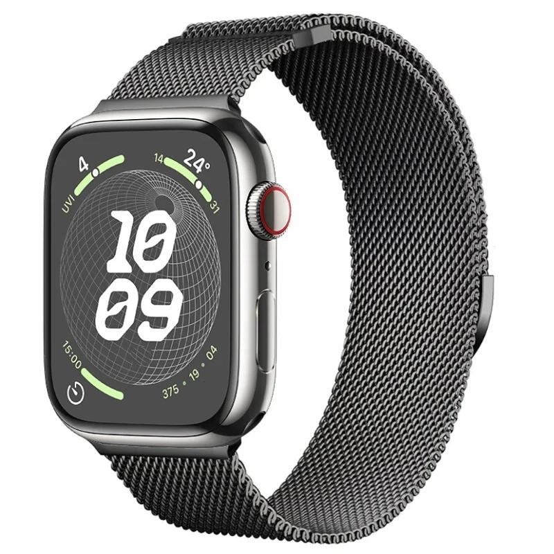 Milanese strap For Apple watch 9 8 7 41 45mm Ultra/2 49mm Men's Women's Metal Breathable Band For iWatch 6543SE 44 40 42mm Belt