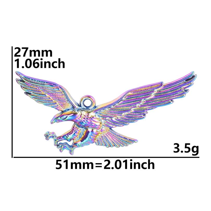 10pcs/Lot Multistyle Animal Pendants Rainbow Charms For Jewelry Making Supplies Eagle Bat Elephant Charm Frog Duck Shark Pendant