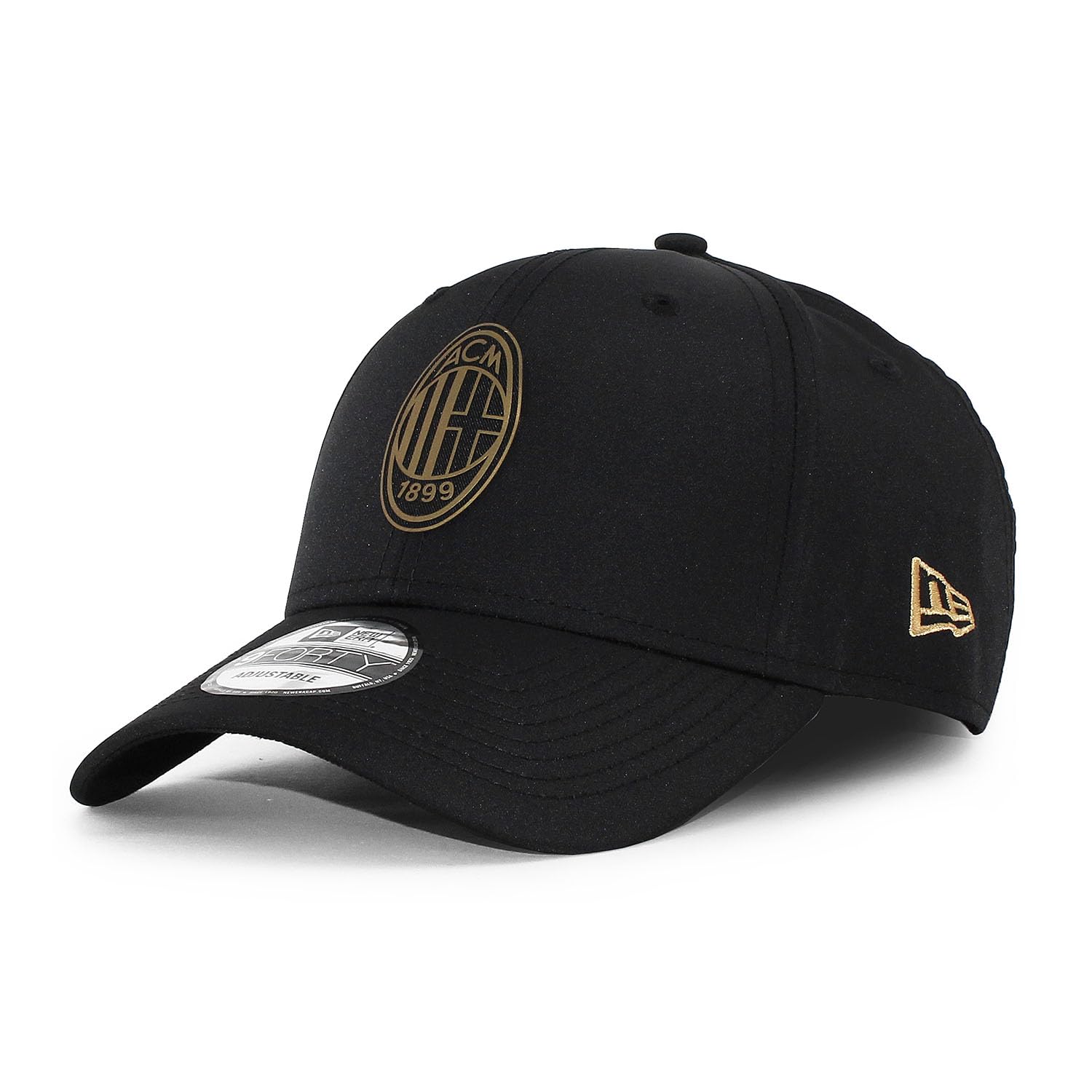 

EU Limited Edition 9FORTY Strapback Cap BLACK GOLD PACK STRAPBACK CAP SOCCER Hat 940 [New Era] (AC Milan) [Used]
