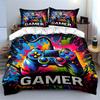 Colorful Gamer Controller Bedding Set Bedding Set (1 Duvet Cover, 2 Pillowcases, Duvet Not Included)