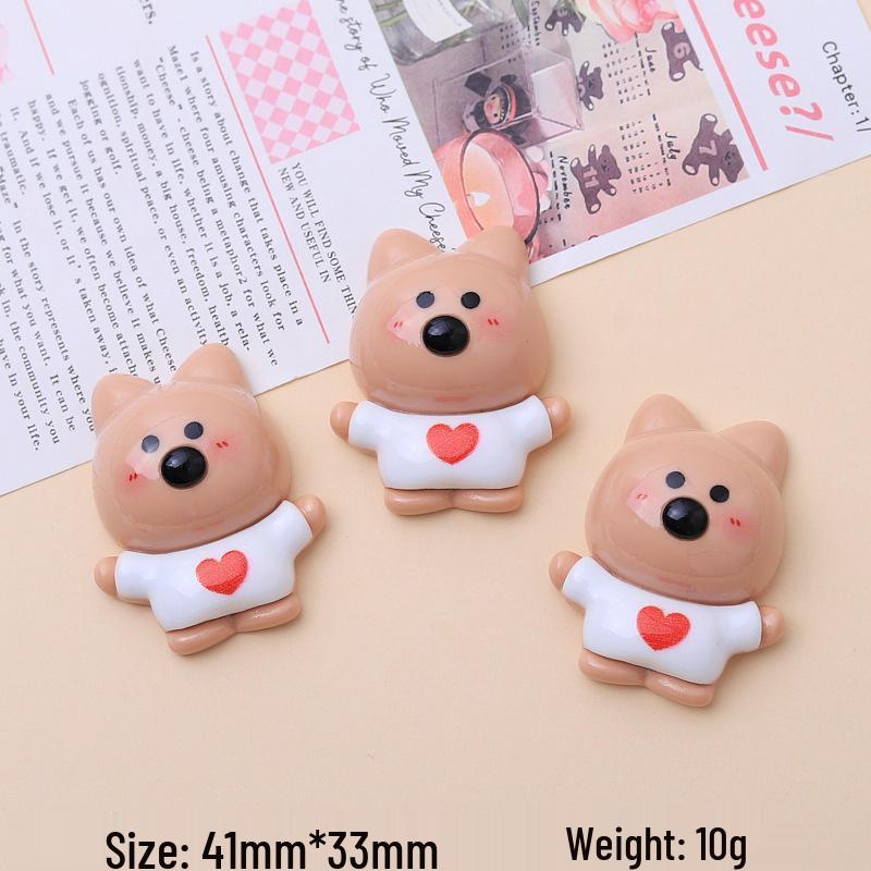 Large West Highland White Terrier Resin Hair Clip Decoration Materials - Cream Cartoon Design