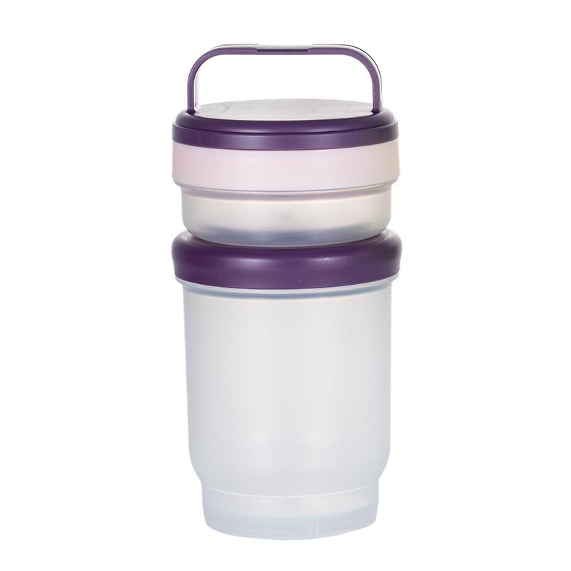 Double Layer Leak Salad Cup Oatmeal Container With Spoon & Sauce Box Portable Overnight Oats Jar