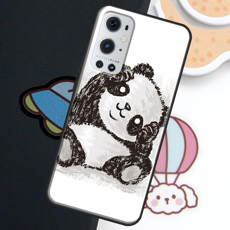 Cartoon Panda For Realme GT6 GT7 Pro 15 10 11 12 13 14 Pro Plus C71 C75 C65 C55 C63 C61 C53 C67 C35 Case