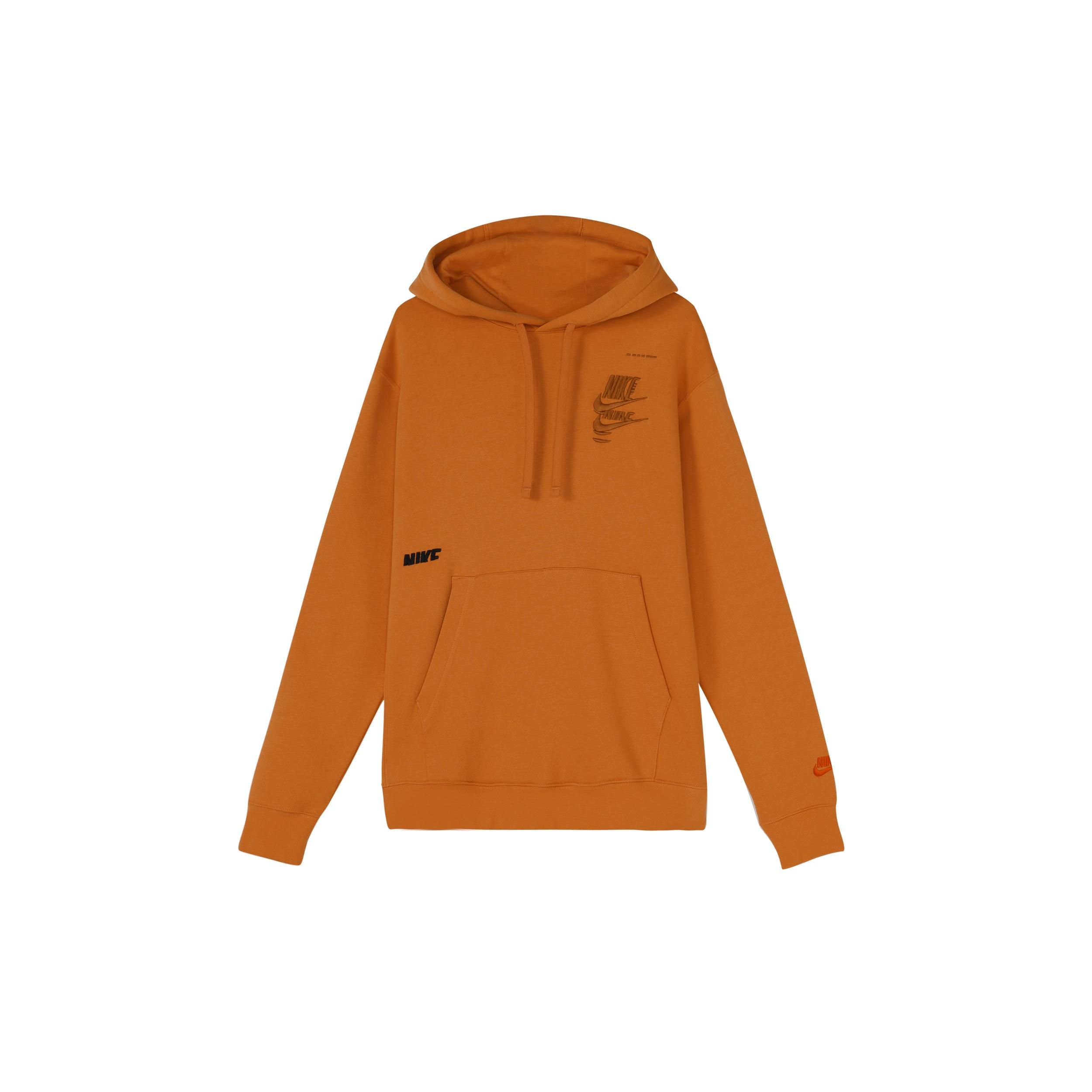 Nike embroidered logo fleece hoodie  Orange  Men s DM6874-808 XXL