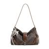 IELGY Fashionable Solid Color One-Shoulder Underarm Bag Large Capacity Commuter Messenger Bag