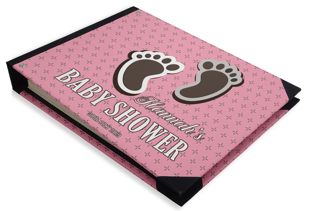 Darling Souvenir Blue Seamless Heart & Baby Objects Personalized Printed Baby Shower  Guest  Book  Scrapbook-7 x 9