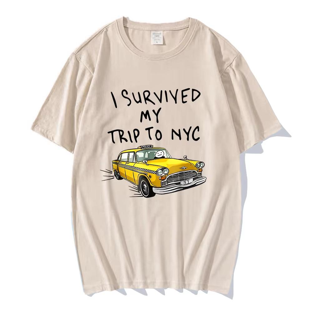 I Survived My Trip To NYC Tshirt Tom Holland Tees Camisas Streetwear Funny Car Cartoon Graphic Tshirts Summer Cotton Soft Tops