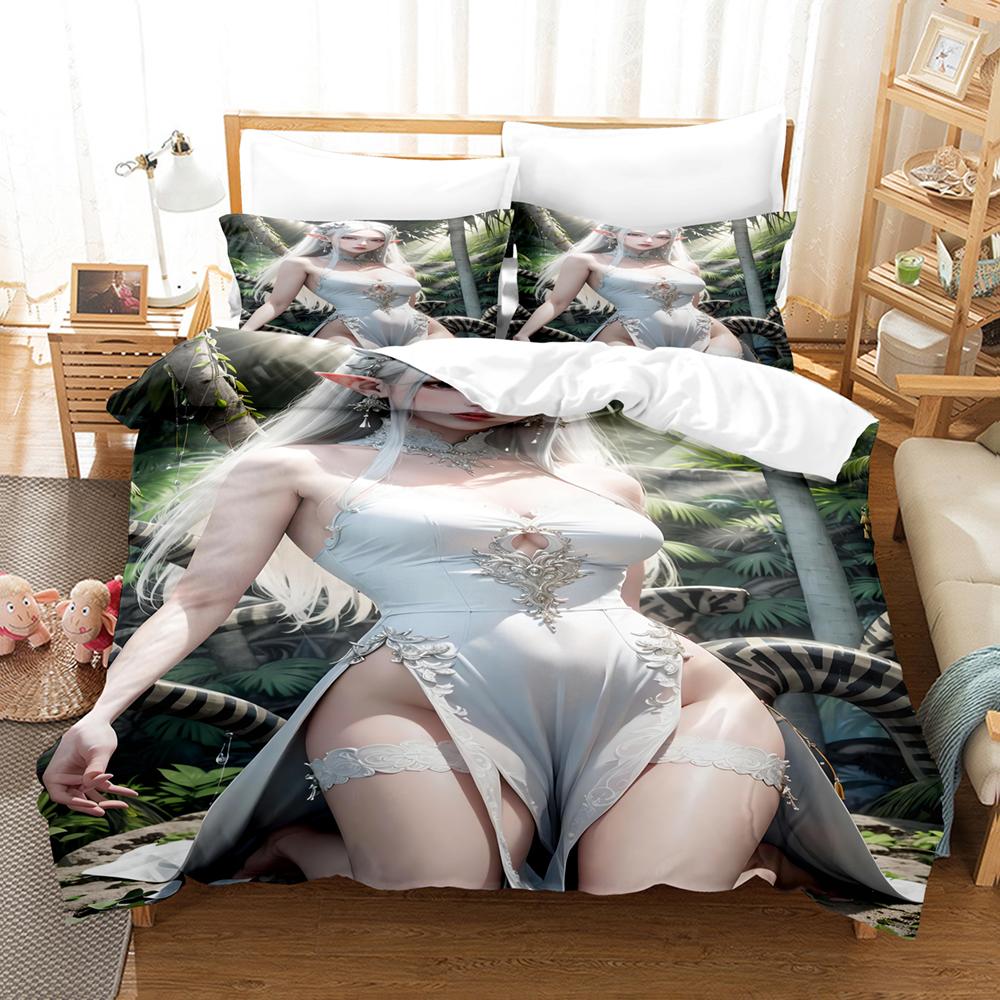 

Sexy Elf Girl Bedding Set High-Grade Duvet Cover Youth Bed Cover Set Comforter Bedding Sets Quilt Cover King/Queen Bedding Set EU single(135x200cm)