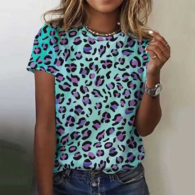 Sexy and Fashionable Leopard Print Casual Short Sleeved Street Women's T-shirts