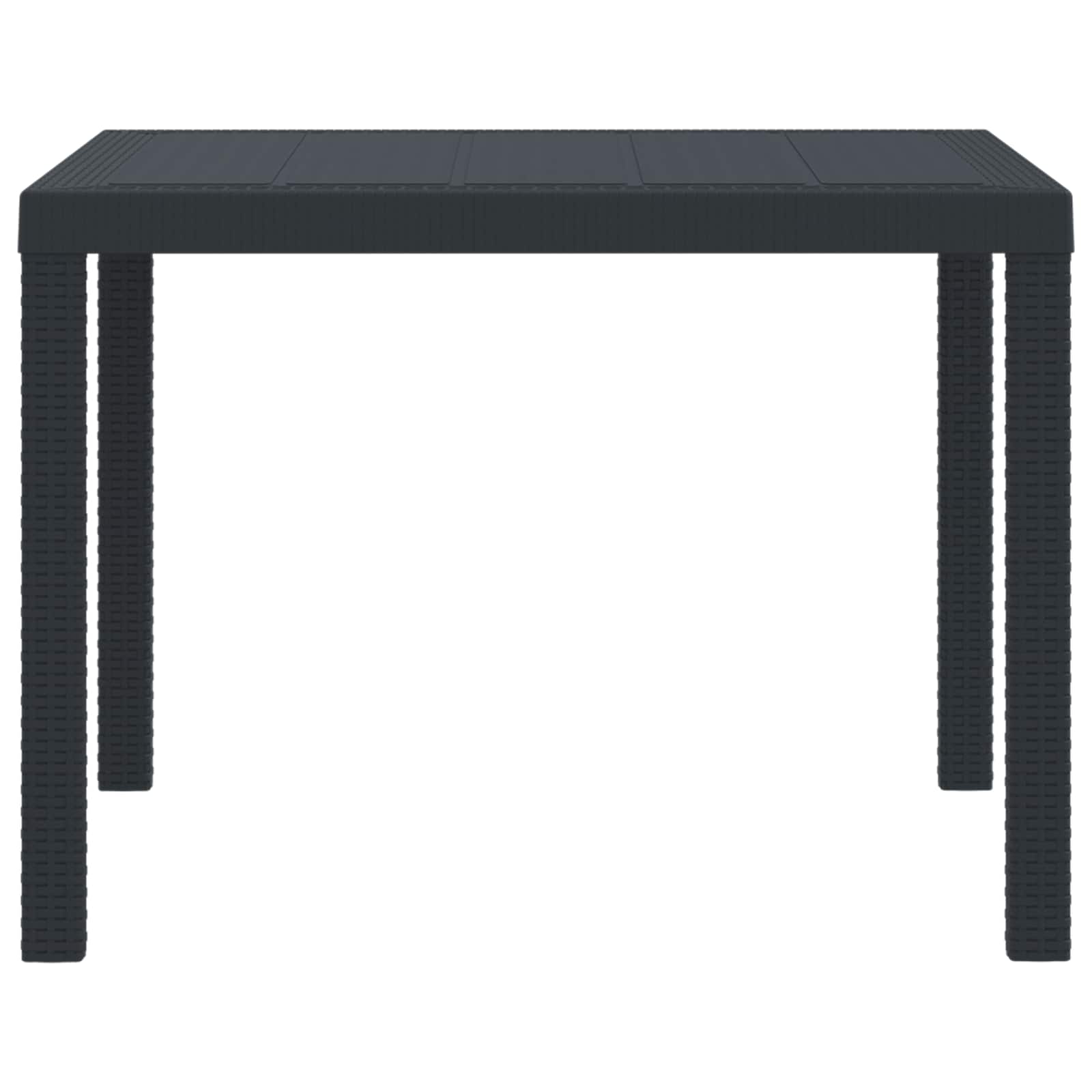 Gartentisch Anthrazit 100 x 100 x 73 cm Polyrattan