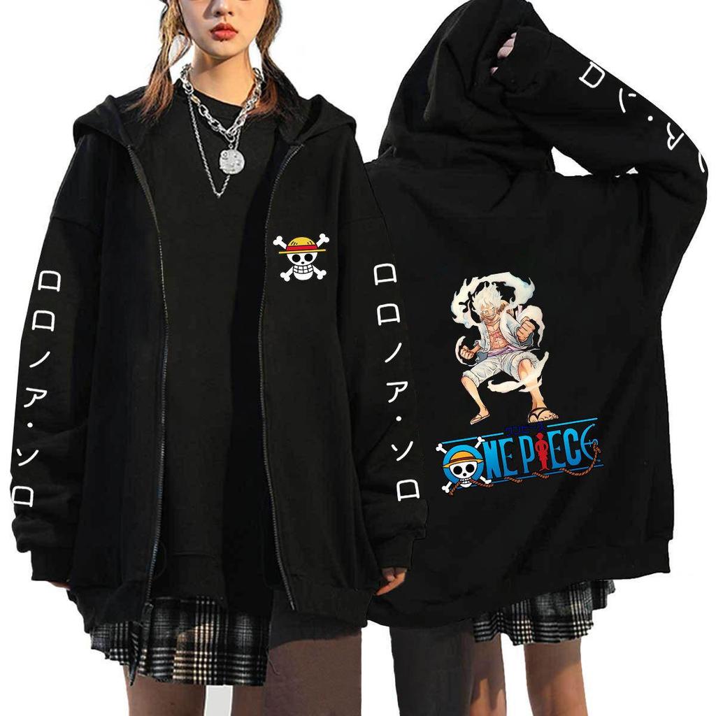 ONE PIECE Japanese Anime Luffy Chopper Zipper Hoodies Sweatshirts Women Men Cartoon Jackets Sweatshirt Unisex Streetwear Autumn Coats Tops Cardigan