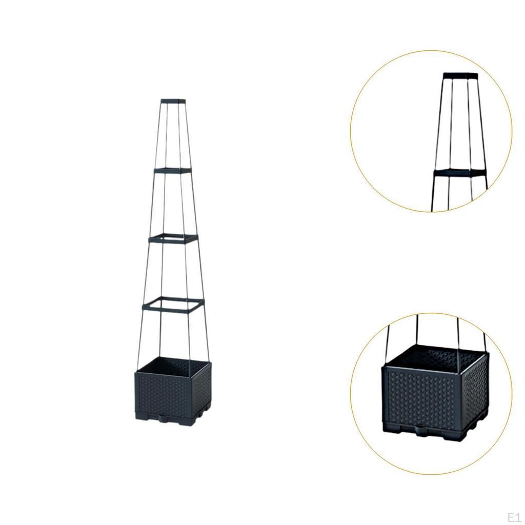Tomato Cage Planter Garden Bed Box with Trellis Indoor Outdoor Climbing Flower Pot for