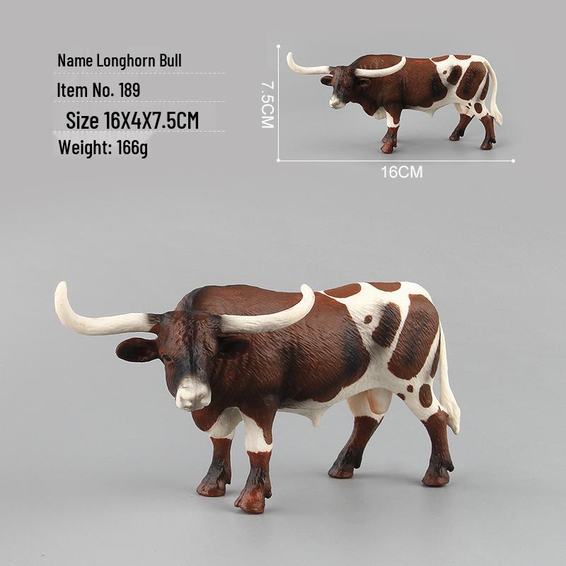 Animal Model Set: Cow, Buffalo, Ox, Rhinoceros, Bison, Bull - Educational Farm Toys for Kids