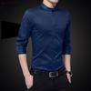New Men Shirts Business Long Sleeve Stand Colla Collar Cotton Male Shirt Slim Fit Popular Designs