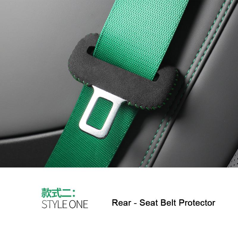 For BYD ZEEKR 001 7X Xpeng P7 Tesla Modle 3 Y New Energy Vehicle, A lcantara Automobile Front Rear Seat Belt Protectors Cover