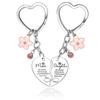 1 Set Gifts for Mom Mom Daughter Keyring Stainless Steel Elegant Heart Shape Keyring Heartfelt Engraved Charms Birthday