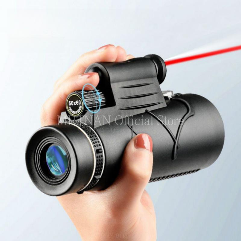 Högdefinition 50x60 Zoom Kraftfull Bärbar Monokulär Teleskop Telefonklämma Fjärr Teleskop Jakt Monokulär Teleskop