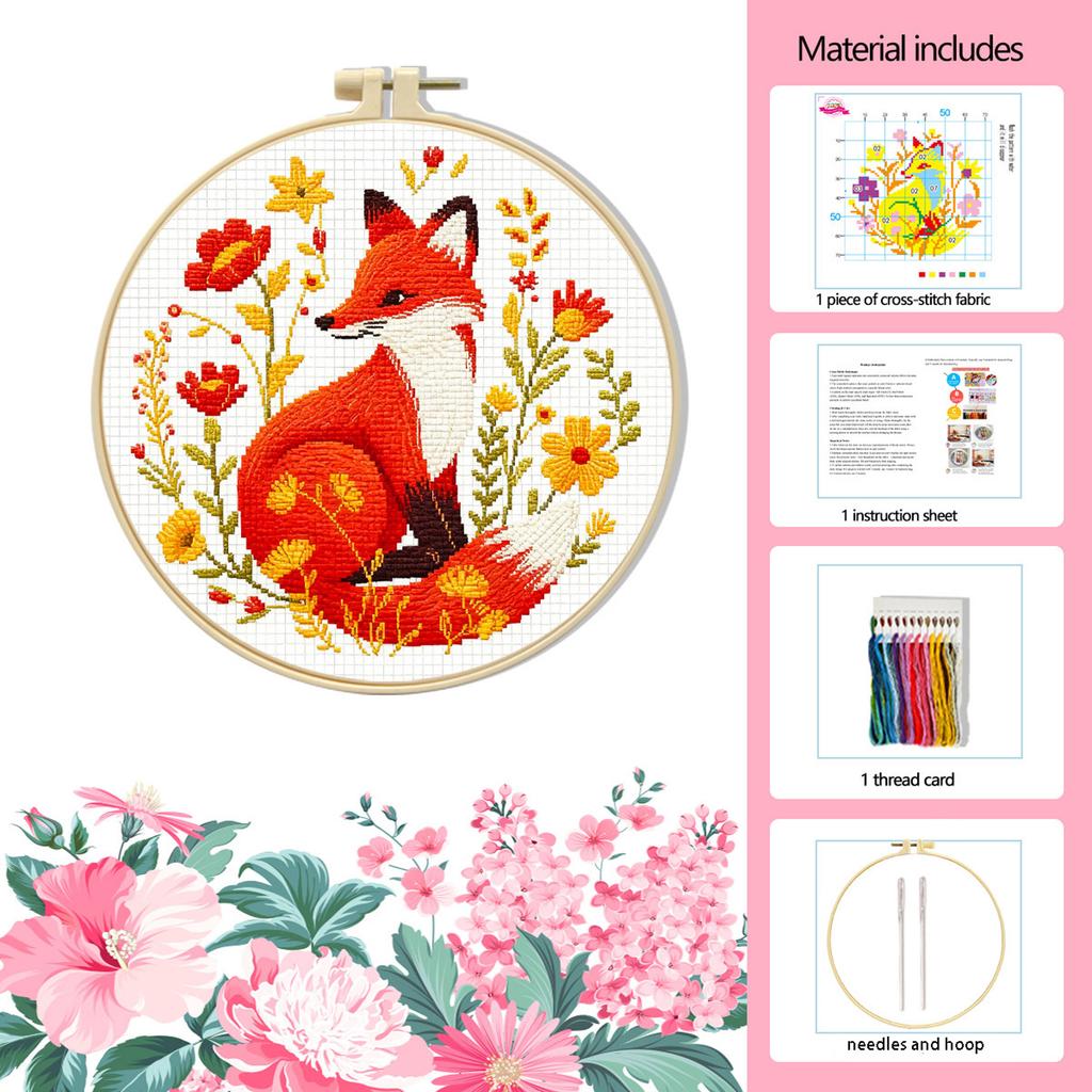 Embroidery Kit with 20 Hoops, Design Fabric Set for Adults
