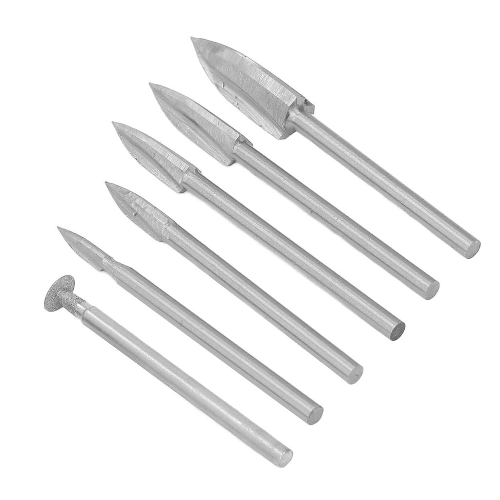 Woodworking Carving Bit with 3.0mm Shank High Speed Steel 3 Flute Engraving Bit Wood Carving Tools 5Pcs 3 Flute Bits,
