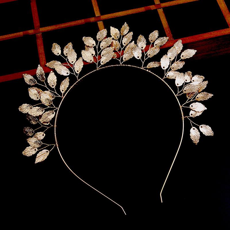 Pearl Headband Leaf Wreath Headband Mori Bride Crown Sweet Headband Tie Wedding Dress Hair Crown Headgear