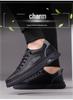 2025 Men's Trendy Height-Boosting White Casual Sneakers - Versatile, Breathable, Soft Sole, Sporty Leather Design