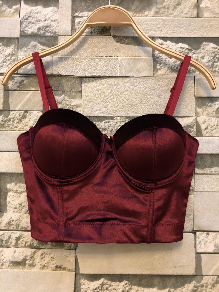 

Однотонный жилет Бархатная майка Элегантный Универсальный Романтичная девушка Классический женский топ без бретелей Майки и топы 34/75 бордовый