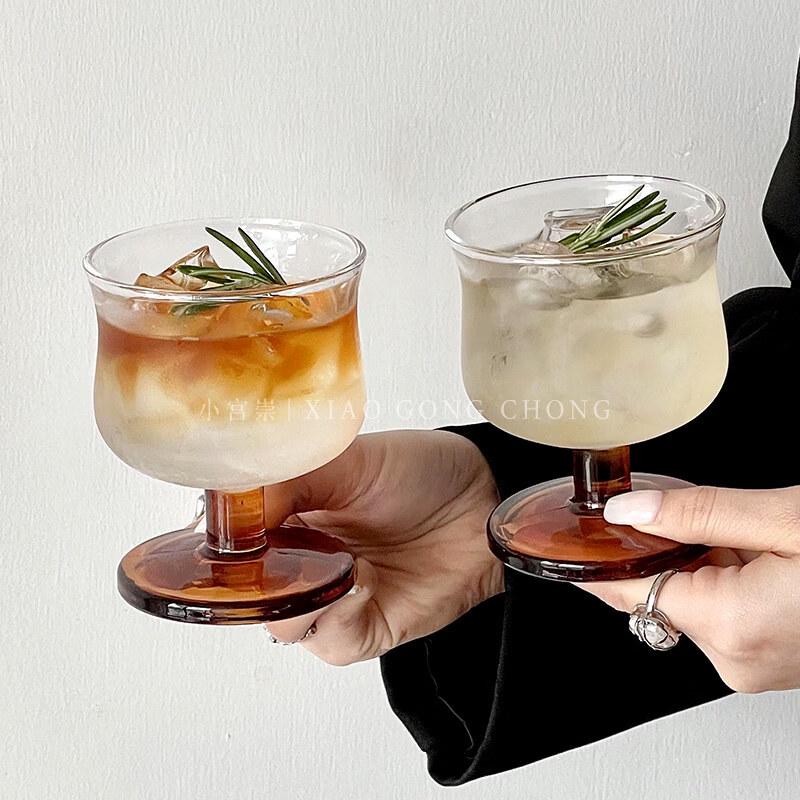 ZISIZ Vintage Low-Foot Glass Cup